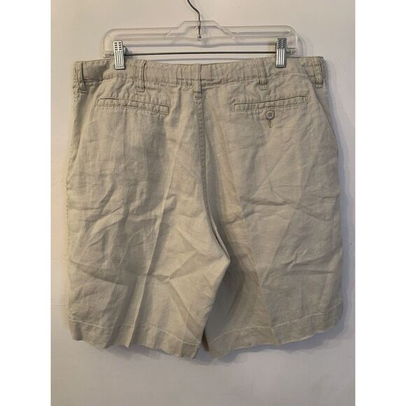 Old Navy 100% Linen Shorts Loose Fit Men's Size 36 Beige Ivory Drawstring - Picture 4 of 8